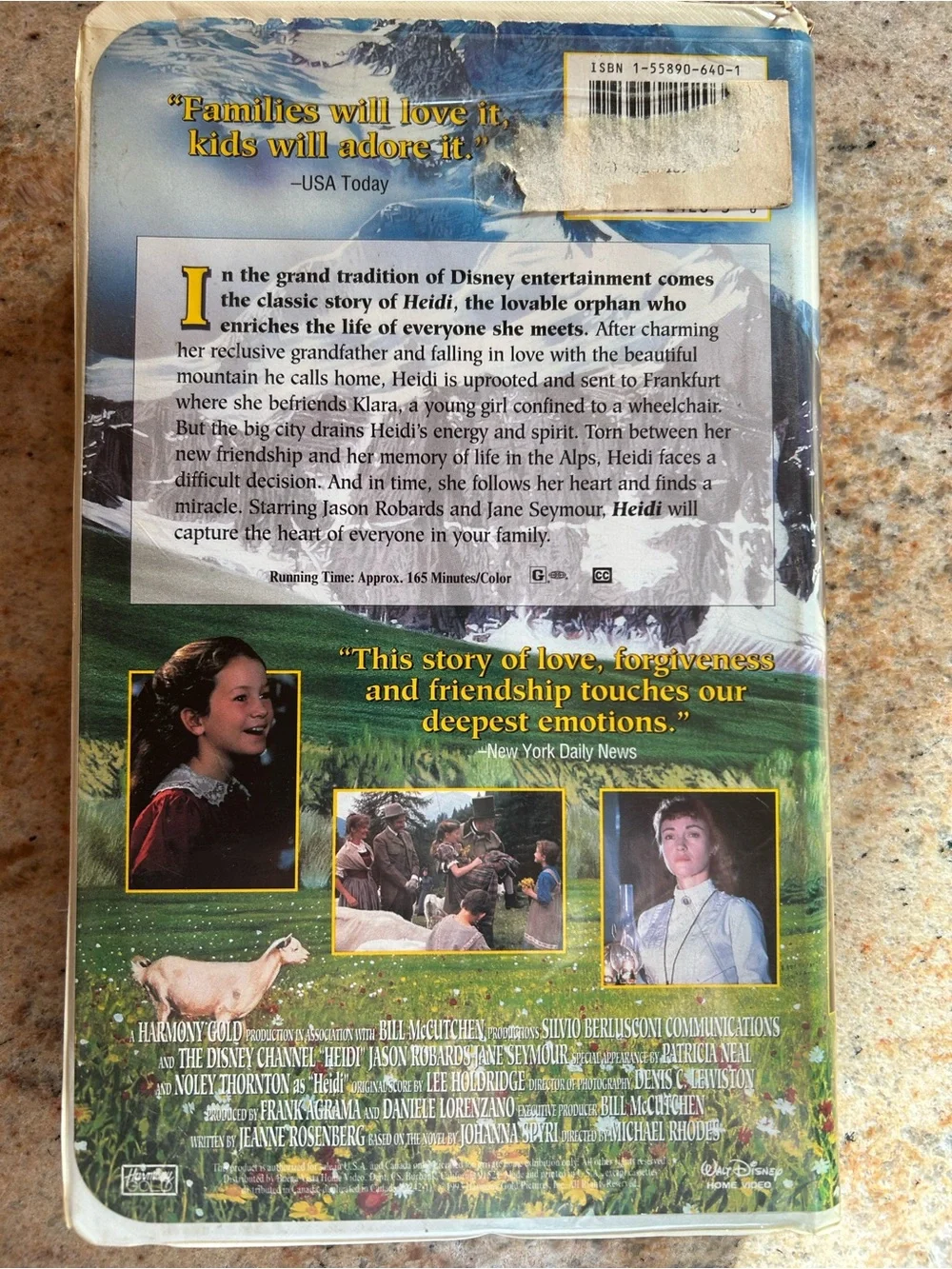 Walt Disney Home Video Presents “HEIDI” VHS Released in 1994. Clamshell Case.
